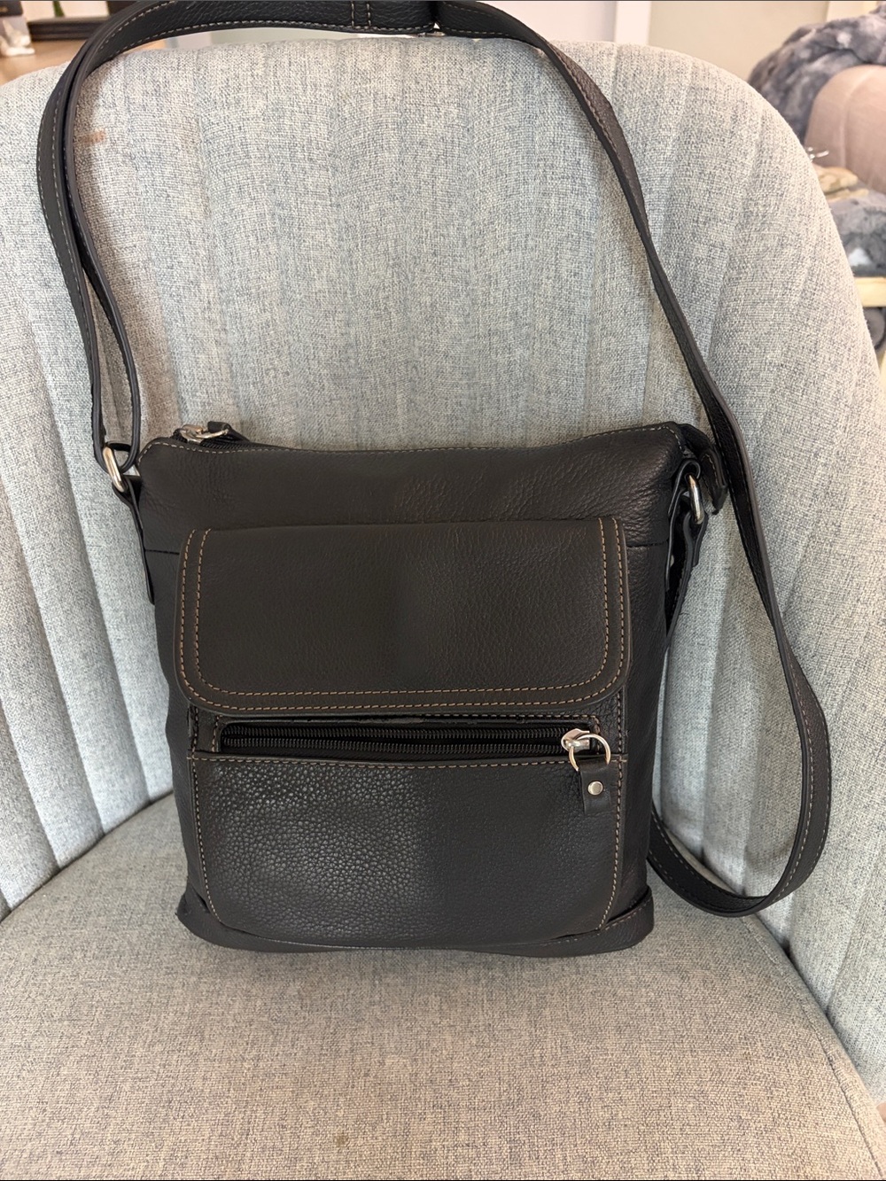 Giani Bernini black Leather Crossbody Bag
